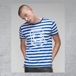 BSG Stahl Riesa Fanshirt Junior "Spriped Logo" blau/weiß